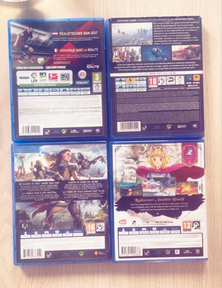 PS4 5 Games, Spelcomputers en Games, Spelcomputers | Sony PlayStation 4, Gebruikt, Original, 500 GB, Met 1 controller, Met games