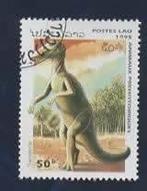 Fauna - Dieren - Préhistorische dieren - Laos 50 k - gebr, Ophalen of Verzenden, Gestempeld, Dier of Natuur