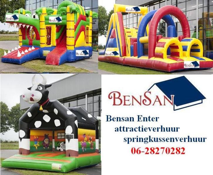 springkussen kinderfeest kinder partijen huren bensan enter, Hobby en Vrije tijd, Feestartikelen | Verhuur, Zo goed als nieuw