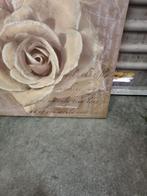Schilderij doek roos sepia kleuren, Huis en Inrichting, Woonaccessoires | Schilderijen, Tekeningen en Foto's, Ophalen of Verzenden