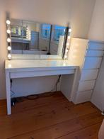 Kaptafel met spiegel, lampen en kastje, Ophalen, Ikea, Ikea, 100 tot 150 cm