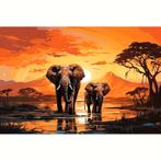 Diamond painting safari olifanten 40x50cm (vierkant), Noekies.com, Nieuw, Knutselwerk, 3181PN