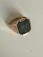 Antieke Engelse Gouden zegelring 14k, Gebruikt, 19 tot 20, Heer, Ophalen of Verzenden