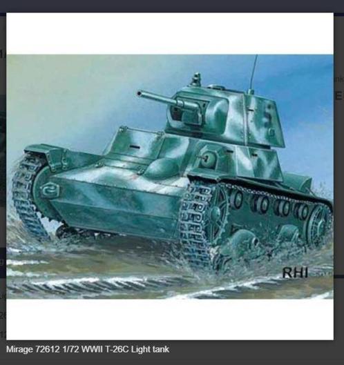 Bouwpakket Mirage-Hobby Mirage 72612 1/72 WWII T-26C Light t, Hobby en Vrije tijd, Modelbouw | Auto's en Voertuigen, Nieuw, Auto