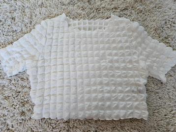 Nieuw - Witte crop top met structuur van Shein - Maat L beschikbaar voor biedingen