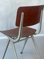 Marko schoolstoel vintage eettafelstoel retro stoel pagholz, Ophalen, Gebruikt, Bruin, Vintage