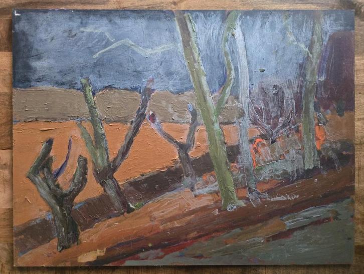 P.C. Kuiper schilderij – De Ploeg stijl – 60x80 cm, Antiek en Kunst, Kunst | Schilderijen | Abstract, Ophalen of Verzenden