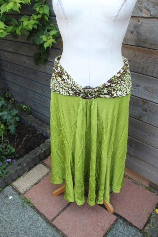 Rok lime/ bruin Just Cavalli mt 46IT ( EU40) Vaste prijs, Kleding | Dames, Rokken, Zo goed als nieuw, Maat 38/40 (M), Groen, Boven de knie