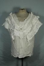 Wit katoenen shirt.Kant en roesjes.Mt S.Merk Voice of Europe, Kleding | Dames, Carnaval, ., Ophalen of Verzenden, Zo goed als nieuw