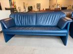 Jori bankstel model JR 4650 blauw leder, 150 tot 200 cm, Rechte bank, Design, Gebruikt