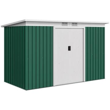 Metalen Tuinschuur - Groen/Wit beschikbaar voor biedingen