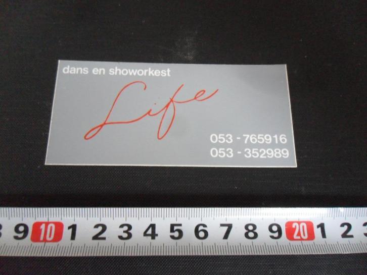 sticker enschede dans en showorkest LIFE, Verzamelen, Stickers, Zo goed als nieuw, Ophalen