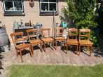 Teak houten stoelen, Huis en Inrichting, Stoelen, Ophalen, Bruin, Zo goed als nieuw, Landelijk teak