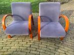 hippe fauteuils met vintage look, Huis en Inrichting, Ophalen, Hout, Gebruikt, 50 tot 75 cm
