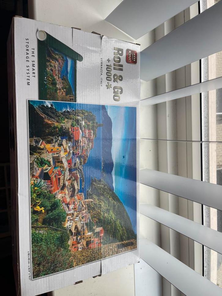 King Roll & Go Puzzel + Mat en Koker, Hobby en Vrije tijd, Denksport en Puzzels, Zo goed als nieuw, Legpuzzel, Meer dan 1500 stukjes