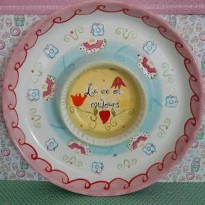 Jet ter Steege C’est La Vie schaal, Huis en Inrichting, Keuken | Servies, Zo goed als nieuw, Schaal of Schalen, Overige stijlen