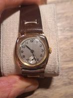 Vintage horloge 9 karaats goud cushion watch, Sieraden, Tassen en Uiterlijk, Horloges | Heren, Ophalen of Verzenden, Gebruikt