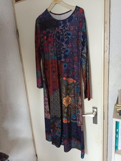 Didi ? jurk bloemen elk seizoen. Lange mouw, Kleding | Dames, Jurken, Zo goed als nieuw, Maat 46/48 (XL) of groter, Paars, Onder de knie