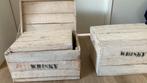 3 Whiskey Kisten White Wash, Huis en Inrichting, Ophalen, Gebruikt, Overige houtsoorten, Minder dan 50 cm