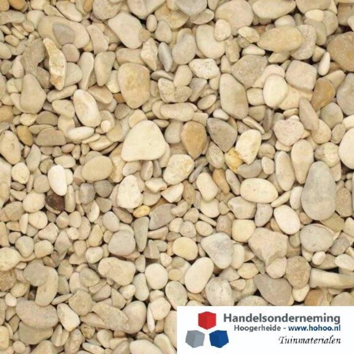 Castle grind kasteelgrind ronde beige lichtbruine siergrind, Tuin en Terras, Grind, Keien en Split, Nieuw, Grind, Multi, Overige materialen
