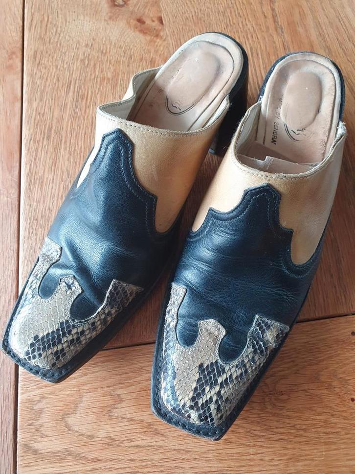 Vintage Sendra leren muilen maat 39 - Dr. Adams, Kleding | Dames, Schoenen, Gedragen, Sandalen of Muiltjes, Bruin, Ophalen of Verzenden