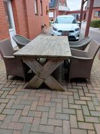 Tuintafel met 4 stoelen compleet 2,00 1.00., Ophalen, Gebruikt