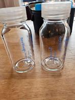 Twee glazen kolfflesjes, Ophalen of Verzenden, Gebruikt, Borstkolf