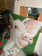 Canvas Varken 1x1m - Goede Staat, Antiek en Kunst, Ophalen