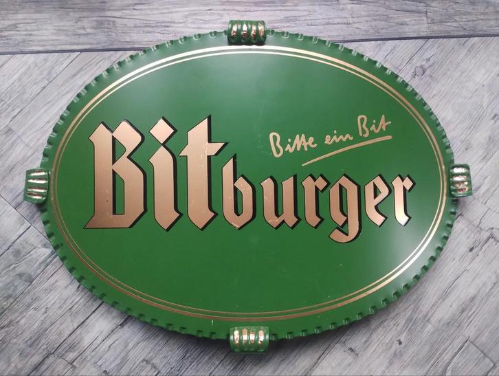 Bitburger bier reclamebord, Verzamelen, Biermerken, Gebruikt, Reclamebord, Plaat of Schild, Overige merken, Ophalen of Verzenden