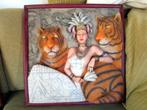 reliëf schilderij, CLEOPATRA met tijger en leeuwen, Huis en Inrichting, Woonaccessoires | Schilderijen, Tekeningen en Foto's, Minder dan 50 cm