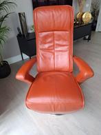 Prominent leren relaxstoel - handmatig verstelbaar, Huis en Inrichting, Fauteuils, Ophalen, 75 tot 100 cm, Zo goed als nieuw, Metaal