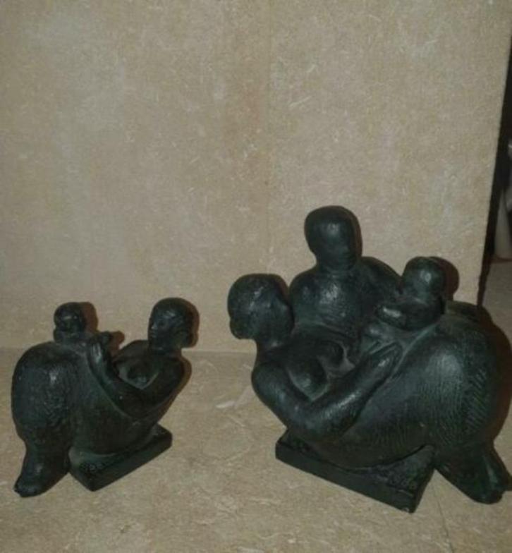 2x Beeldjes Frank Letterie: Geborgen Begin Moeder En Kind, Antiek en Kunst, Kunst | Beelden en Houtsnijwerken, Ophalen