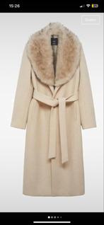 Mango wollen mantel met bontkraag, Kleding | Dames, Jassen | Zomer, Mango, Beige, Nieuw, Ophalen of Verzenden