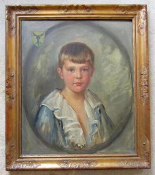 uit 1922==Meta Plückebaum 1876-1945==portret van een jongen, Antiek en Kunst, Kunst | Schilderijen | Klassiek, Ophalen of Verzenden