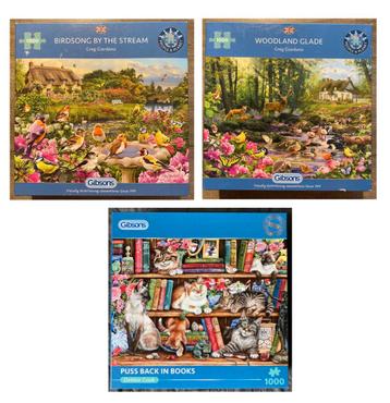 3 Gibsons puzzels 1000 stukjes beschikbaar voor biedingen