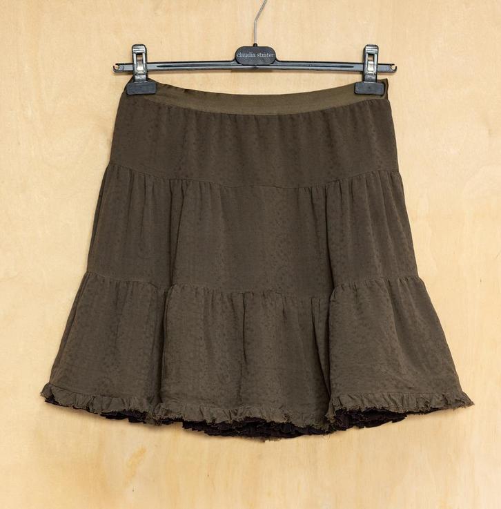 Essentiel Antwerp prachtige zijden bruine stroken rok 38 M, Kleding | Dames, Rokken, Zo goed als nieuw, Maat 38/40 (M), Bruin