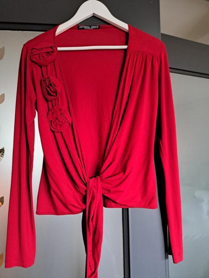 Vest, knoopvest, mt L Bolerovest, Kleding | Dames, Truien en Vesten, Zo goed als nieuw, Maat 42/44 (L), Rood, Ophalen
