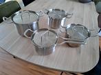 BK Q-linair Master Pannenset - 4 Delig, Ophalen, Zo goed als nieuw, Rvs, Pannenset