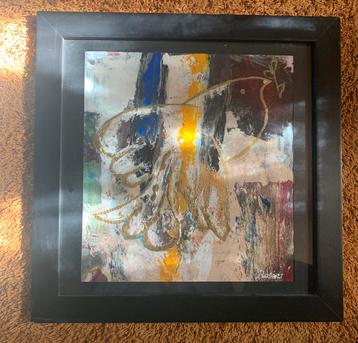Abstract modern schilderij gesigneerd beschikbaar voor biedingen