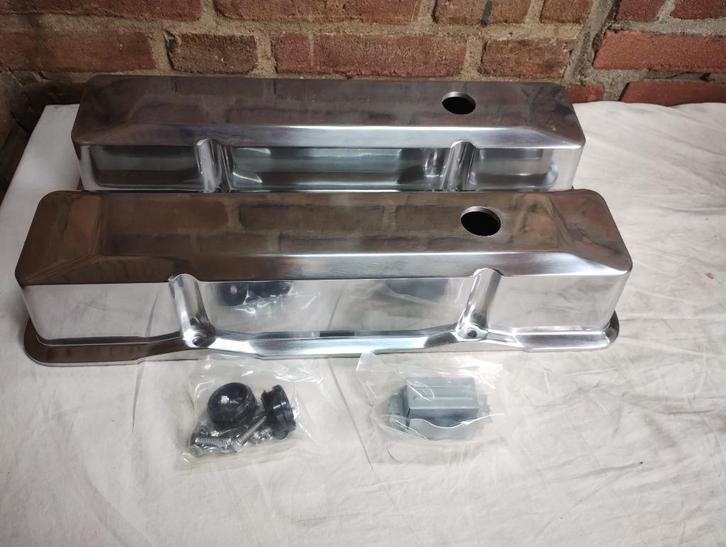 Aluminium HD kleppendeksels, SBC, gepolijst, nieuw, Auto-onderdelen, Motor en Toebehoren, Amerikaanse onderdelen, Chevrolet, Nieuw