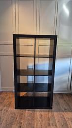 Zwartbruine hoge Ikea Kallax kast 77x147 cm, 8 vakken, Huis en Inrichting, Kasten | Boekenkasten, Ophalen, Gebruikt, 100 tot 150 cm