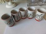 Japanse Theekopjes Kalligrafie (5 stuks) douwe egberts, Ophalen of Verzenden