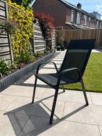 Zwarte tuinstoelen ZGAN | stapelstoel | 4 stuks, Zo goed als nieuw, Stapelbaar, Ophalen, Aluminium