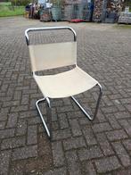 Vintage buizenframe met leer jaren 70 verz mogelijk, Huis en Inrichting, Stoelen, Gebruikt, Bruin, Leer, Ophalen of Verzenden