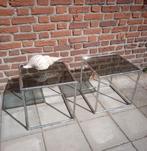 Set verchroomde bijzettafels jaren 60 /70 vintage, Ophalen, Minder dan 45 cm, Minder dan 55 cm, Zo goed als nieuw