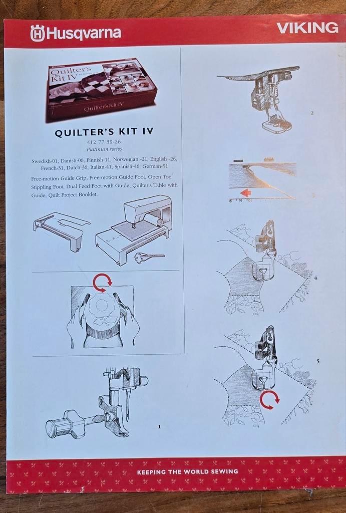 Husqvarna Viking Quilter's Kit IV, Hobby en Vrije tijd, Naaimachines en Toebehoren, Zo goed als nieuw, Toebehoren, Husqvarna, Ophalen of Verzenden
