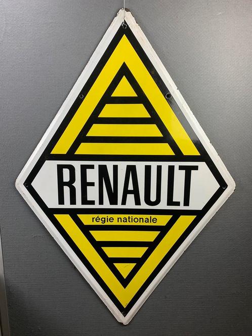 oud origineel emaille reclamebord Renault automobielen, Verzamelen, Merken en Reclamevoorwerpen, Zo goed als nieuw, Reclamebord