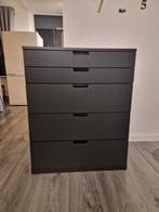 Ikea Nordli ladekast antraciet met 5 lades., Ophalen, 5 laden of meer, Zo goed als nieuw, Minder dan 100 cm