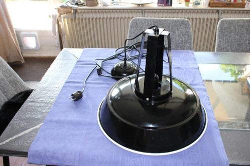 Lights & Living industriële zwart wit geëmailleerde hanglamp, Huis en Inrichting, Lampen | Hanglampen, Zo goed als nieuw, Minder dan 50 cm