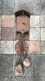 Houten klok decoratie met Quartz uurwerk zwerfkeien, Ophalen of Verzenden, Gebruikt